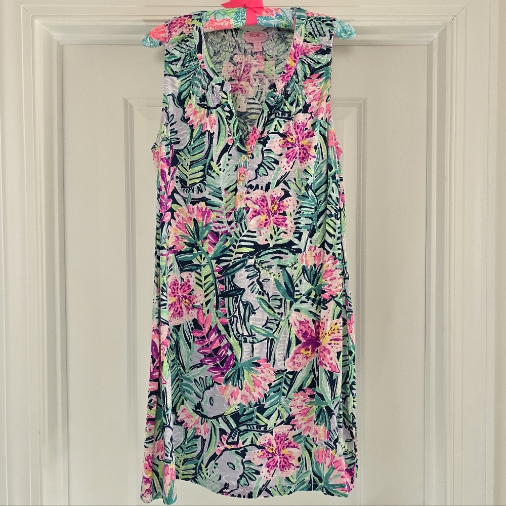Lilly Pulitzer Floral Mini Dress - Pink and Green